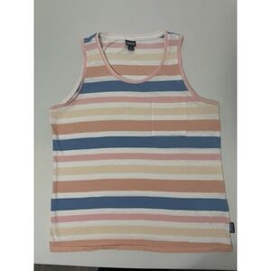 Patagonia‎ Womens Size M Organic Cotton Striped Round Neck Sleeveless Tank Top